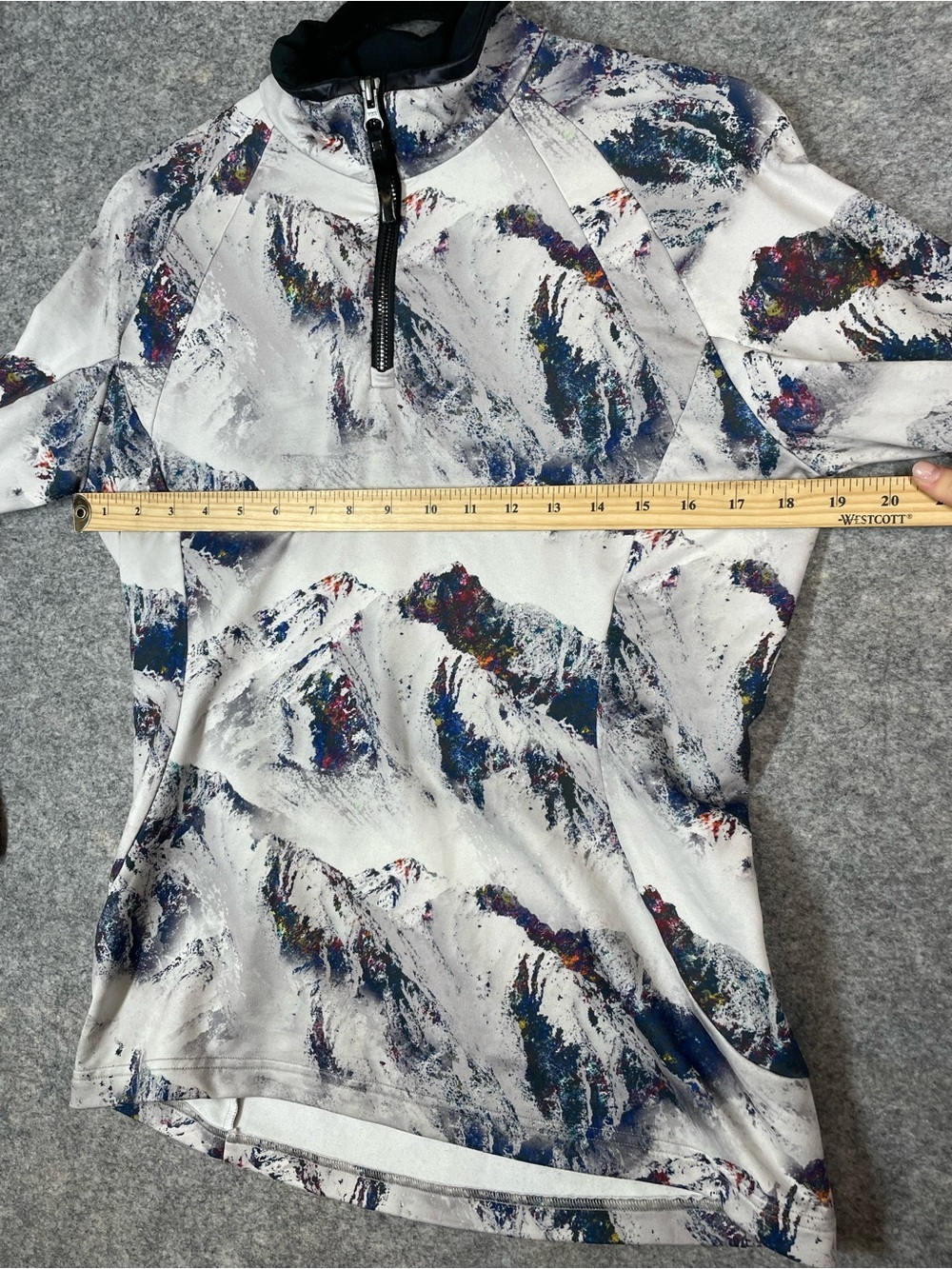 Mountain Force Ski Base Layer Top Mountain Print White Large Winter Sport Cozy - Picture 9 of 12